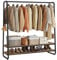VASAGLE Kleiderständer, Garderobenständer, Garderobe, 2 Ablagen, 6 Haken in S-Form, Stahlgestell, 45 x 138 x 160 cm, für Schlafzimmer, Flur, Eingangsbereich, vintagebraun-schwarz RGR119B01