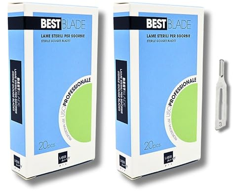 Lames de gouge pour podologie Best Blade – Lot de 40 lames stériles à usage unique (2 emballages de 20) Professionnelles pour pédicure, élimination des callosités et soin des pieds (Taille 3)