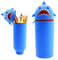 Wydexint Kawaii Federmäppchen, Mäppchen, 2-in-1 Weiche Silikontasche, Federmäppchen, Stand Up Federmäppchen, Tier Stifthalter, Cartoon Bleistifthalter Für Mädchen Und Jungen (Blauer Hai)