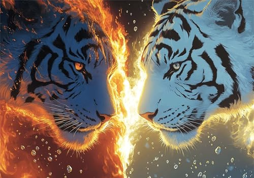 Puzzle 1000 Teile Erwachsene Tiger 75x50cm,1000pcs Klassische Puzzles Tier Anspruchsvoll Jigsaw Spielzeug Puzzlespiel Lernspiel Impossible Holzpuzzle Geeignet für alle Altersgruppen Geschenk P-595