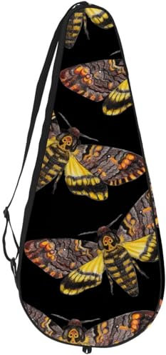 VAPOKF Death's-Head - Custodia per racchette da tennis, con motivo falena, custodia per racchette da tennis, può contenere fino a 2 racchette