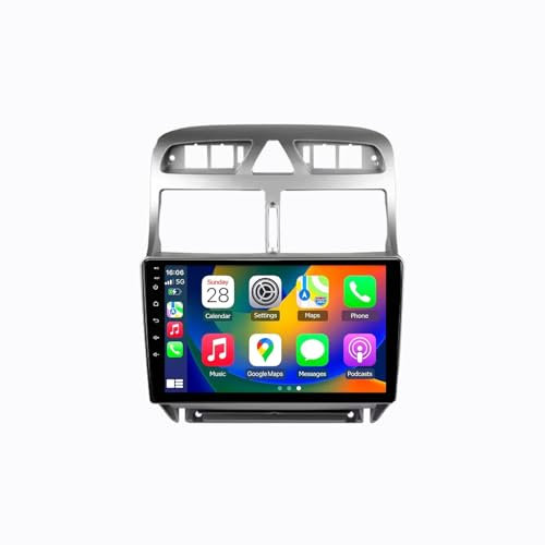 9 Android 15 Pantalla Táctil Radio 2 DIN Coche Pantalla para Peugeot 307 CC SW 2002-2013 con Enlace Espejo/GPS/FM/BT/Ventilador de refrigeración/Reproductor Multimedia(8+256G)