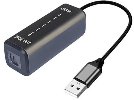 HTGuoji Câble adaptateur USB vers TosLink SPDIF, USB 2.0 mâle vers TosLink PCM femelle, adaptateur audio numérique optique pour ordinateur portable, PC, PS5/PS4, Echo mur, amplificateur, DAC (pas pour