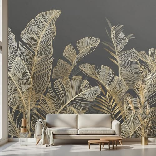 Kioldoq Papier Peint Jungle - Papier Peint Panoramique Nature Feuilles De Palmier, Papiers Peints Adhesif Mural Tropical 300x210cm, Tapisserie Autocollante Murale Botanique Pour Chambre Meuble Cuisine