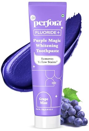 Purple Whitening Toothpaste-125g | Purple Toothpaste for Teeth Whitening | Teeth Stain Remover | Enamel Safe & Effective Teeth Whitener Oral Care | Grape Mint