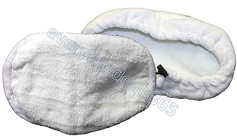 Deals2u365(™) Steam Mop Pads for Bissell 90T1 90T1E Steam Cleaner Main Floor Cleaning Cloths Pack of 2 (White)