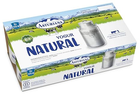 Central Lechera Asturiana Yogur Natural, Pack 8 x 125g