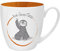 GRUSS & CO 45514 - Tazza anti-stress con immagine del bradipo, 45 cl, idea regalo, in porcellana New Bone Cina, 9,5 cm, colore: arancione
