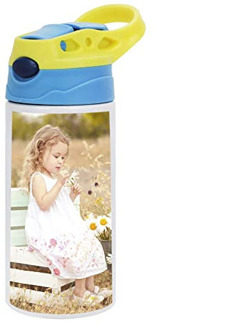 Gourde en Acier Inoxydable Etanche Personnalisée pour Enfant, Photo, Texte, Motif auto-Imprimable, Cadeau, Bouteille Thermos d'Acide Carbonique, Ecole, Sport, Extérieur, Camping, 350 ml