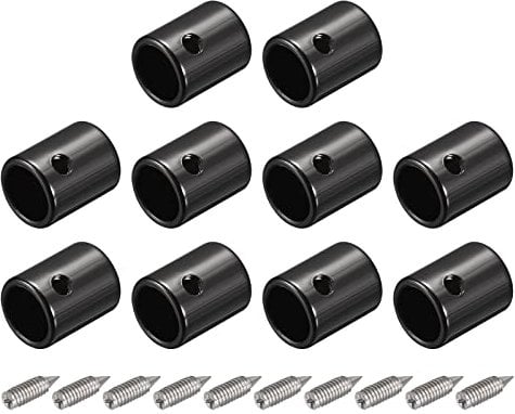 sourcing map Metall Schnürsenkel Spitzen Schrauben Schnürsenkel Spitze Metall Kordeln Ende Ersatz für Turnschuhe Kleidung DIY Reparatur, Schwarz , 7mm