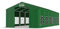 DAS COMPANY Partyzelt 6x12x2,5m wasserdicht grün Zelt 560g/m² PVC Plane Hochwertigeszelt Gartenzelt Winter SD - Faltpavillon - Lagerzelt Winterfest - Festzelt - Gartenpavillon - Pavillon - Lagerzelt