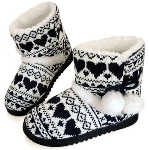 CHDDHX Pantofole da Donna Invernali Calde Peluche Pantofole Stivaletto Comode e Antiscivolo
