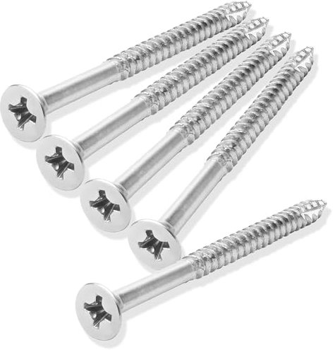 Cauldham Chrome Wood Screws #9 x 2-1/4 Inch for Door Hinges - 25 Pack