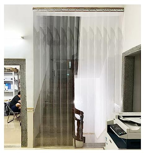 IBOWZ Transparenter PVC-Türvorhang Kit Kunststoff-Streifenvorhang, durchsichtige PVC-Vorhangstreifen, Thermisch isolierter, transparenter Lamellenvorhang für Haustierheim, Lager, Fabriken