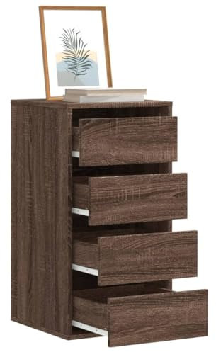 UJCHVHN Schränke & Aufbewahrung, Kommode, Eckkommode, Braun Eiche, 40 x 41 x 76 cm, Holzwerkstoff