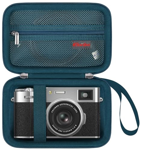Elonbo Carrying Case for Fujifilm X100V/ X100VI/ X100F/ X100S Digital Camera, Compact Digital Camera Travel Storage Bag, Extra Mesh Pocket fits Charging Cables Battery SD Card and Accessories, Blue