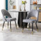 Ya-Home Esszimmerstühle 2er Set, Küchenstuhl Polsterstuhl Esstischstühle Sessel mit Metallbeine Rückenlehne aus Samt, für Esszimmer, Wohnzimmer, Schlafzimmer und Empfang, Grau