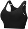 Litherday Sport BH Damen Starker Halt Push Up Yoga Sports Bra Ohne Buegel mit Abnehmbar Gepolstert Verstellbar Träger für Fitness Lauf Jogging Schwarz M