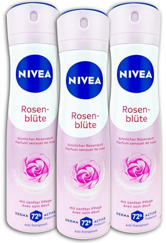 Confezione da 3 deodorante spray Nivea anti-traspirazione, con fiori di rosa, 3 x 150 ml
