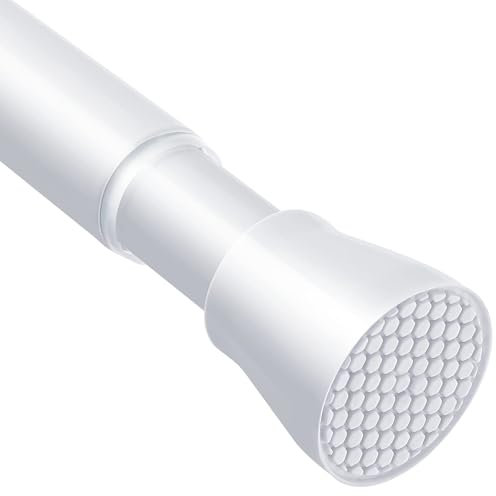 AIZESI Tringle à rideau télescopique sans perçage 41-67 cm, extensible pour salle de bain/fenêtre/penderie, blanc (diamètre 22 mm)