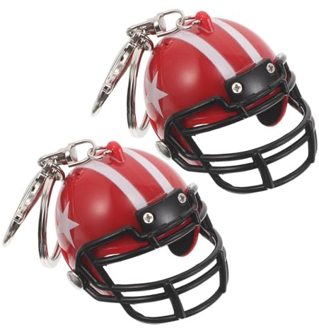 Gatuida 2 Stück Realistischer Football Helm Schlüsselanhänger aus Kunststoff und Legierung mit Sicherer Aufhängung als Sammlerstück oder Partygeschenk für Jungen und Mädchen