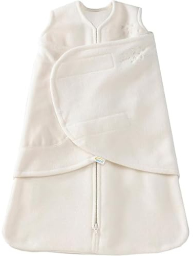 HALO Micro-Fleece Sleepsack Swaddle, 3-Way Adjustable Swaddle Blanket for Newborn and Infants, TOG 3.0 for Cold Climates, Hip Healthy, Cream, Newborn, 0-3 Months