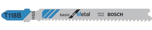 Bosch 3x Stichsägeblatt T 118 B | für Stahlbleche, Stahlbleche, Länge 92 mm, Professional Zubehör Stichsäge