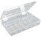 hünersdorff Sortimentskasten: stabile Sortierbox (PS) mit fester Fachaufteilung (8 Fächer), Sortierkasten-Maße: T170 x B250 x H46 mm, Made in Germany