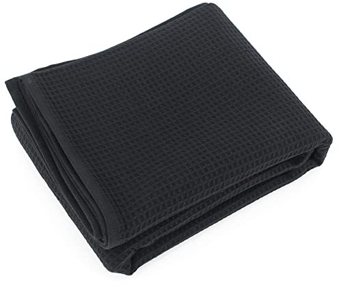 Duschtuch, 70 x 140 cm Waffelpique Pure Waffle 300 g/m² schwarz