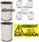 Landkaufhaus Mayer 2 xWeidezaunband Weiß 40mm Rolle 200m 8x0,16 Niroleiter + 5 Bandverbinder + Warnschild