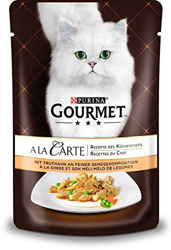 PURINA GOURMET A la Carte Katzenfutter nass, mit Truthahn und Gemüse, 24er Pack (24 x 85g)