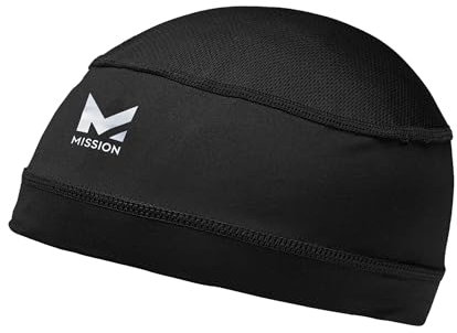 MISSION Kühlende Totenkopfmütze, Helmfutter, Laufmütze, Verdunstungskühltechnologie, kühlt sofort bei Nässe, UPF 50 Schutz, für unter Helmen, Hardhats, Laufen, Fußball