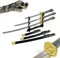Swords and more Samurai Schwert Set – Highlander Duncan MacLeods Drachenkopf Dekokatana mit hölzernem Schwertständer, Katana, Wakizashi und Tanto als Samuraischwert-Deko