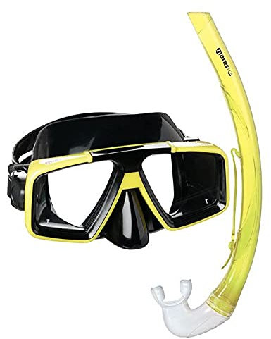 Mares Erwachsene Maske Plus Schnorchel Set Starfish 12 Tauchmaske, Yellow/Black, One Size