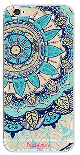 BubbleGum Cases HENNA TRIBAL [Funky Blue] iPhone 6s PLUS Case, Apple iPhone 6s/6 Plus Case 5.5 Inch Bumper Cover Bumper and Anti-Scratch Transparent See Through
