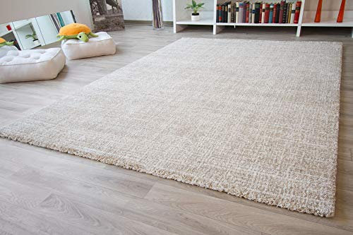 Steffensmeier Designer Teppich Modern Nancy in Beige Creme, Größe: 80x150 cm