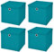 StickandShine 4er Set Türkis Faltbox 28 x 28 x 28 cm Aufbewahrungsbox faltbar mit Deckel