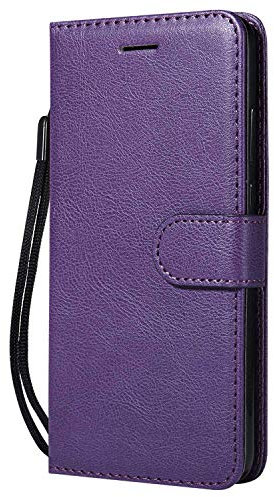 DENDICO Coque pour Huawei P20, PU en Cuir Coque Portefeuille Étui Housse, Design Classique TPU Coque pour Huawei P20 - Violet