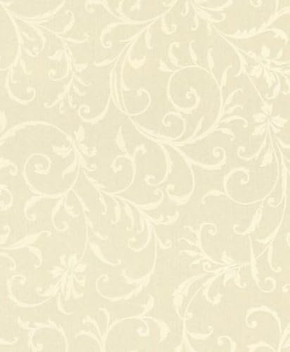 Casa Padrino Barock Textiltapete Creme/Weiß 10,05 x 0,53 m - Tapete im Barockstil - Deko Accessoires