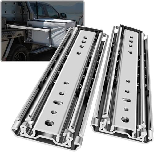 AOLISHENG Heavy Duty Drawer Runners 400mm Full Extension Load Capacity 220Kg Ball Bearing Industrial Drawer Slides Rails Side Mount 1 Pair Without Lock, 16 inch