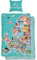 SkyBrands Bettwäsche 135x200 cm 80x80 Kissenbezug [Baumwolle] Weltkarte EU Bettwäsche Kinder Schulkind Kinderbettwäsche Set