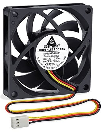 GDSTIME 12V 70mm Computer Fan 70 x 15mm PC Cooling Fan 3 Pin 2500 RPM For Router Cabinet Inverter Ventilation