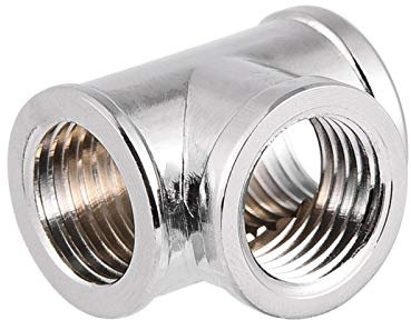 G1/4 T-Stück, G1/4 Innengewinde T-förmiger Fitting Splitter Adapter, G1 / 4-Gewinde-3-Wege-Anschlussadapter, PC-Wasserkühlung T-Anschluss T-förmiger Splitteradapter für PC-Wasserkühlsysteme