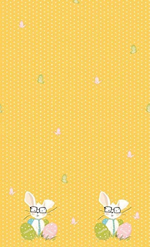 DUNI Tischdecke / Tischläufer Ostern SIR BUNNY mit Oster-Hasen & Ostereiern in gelb aus Papier-Vlies Oster-Fest Oster-Deko Ostern Tisch-Dekoration Tischwäsche Frühlings-Dekoration Frühling 138x220cm