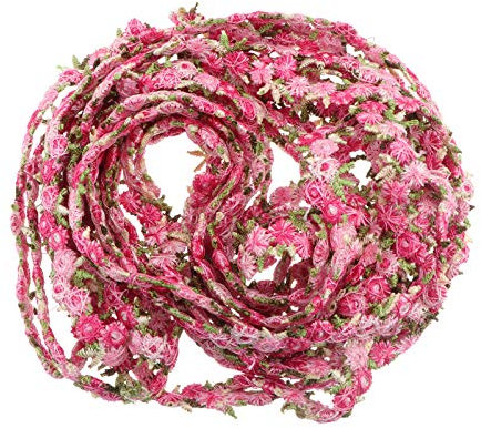 EXCEART Blumen Spitzenborte Spitzenband Spitzenbordüre Blumenband Dekoband Geschenkband für Nähen Applikation Kleidung Handwerk Scrapbooking Hochzeit Haarschmuck Deko Licht Rot