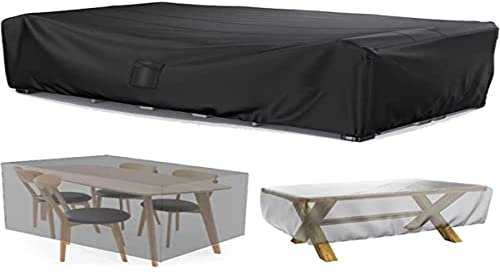Schutzhülle Gartenmöbel 170x94x71 cm, wasserdichte Abdeckung für Gartenmöbel 600D Oxford-Gewebe , Trunk Anti-UV, Outdoor-Tischabdeckung mit Luftauslass für Tische und Stühle, Sofas, Rattanmöbel