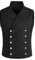 Allthemen Herren Weste mit Stehkragen Anzugweste Zweireihig Westen Gothic Vintage Vest Steampunk Hochzeit Party Schwarz XXL