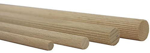 Vasalat Lot de 12 barres en bois rainurées pour le bricolage - 100 cm x 10 mm - En hêtre naturel