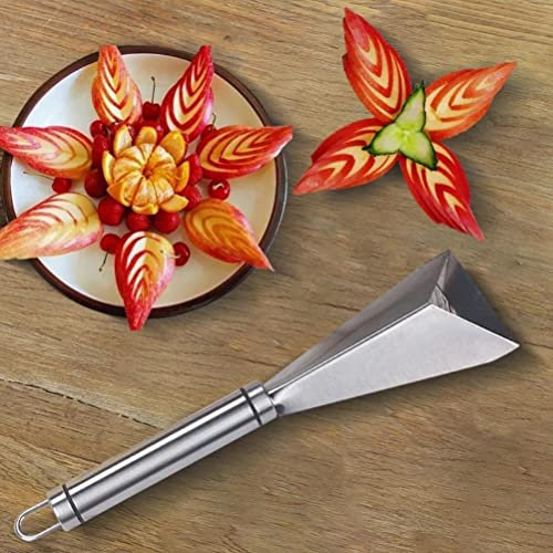 Couteau à découper Les Fruits en Acier Inoxydable, coupeur à découper Les Fruits Bricolage décoration de Plateau Outils de Sculpture de Forme Triangulaire pour Les légumes