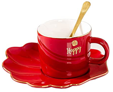 ZOGBX Taza de té, Tazas de café de Porcelana,Tazas de Café Florales,Juegos Tazas te Porcelana Inglesa,Juego de Tazas de la Tarde Vintage,Juego de Cafe Completo,Conjuntos de Taza y platillo (7.04oz)